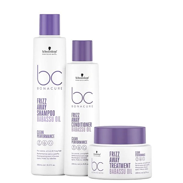 Kit Schwarzkopf Professional BC Bonacure Clean Performance Frizz Away Home Care (3 Produtos)