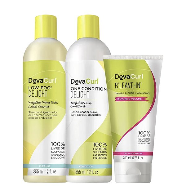 Kit Deva Curl para Cabelos Ondulados (3 Produtos)