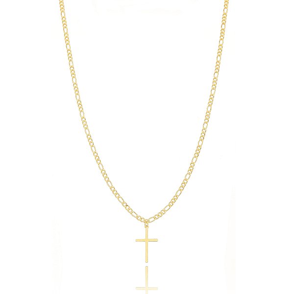 Colar Religioso Corrente Cruz Lisa