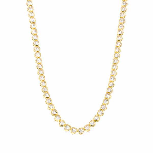 Choker Riviera Coração Cristal - Ouro