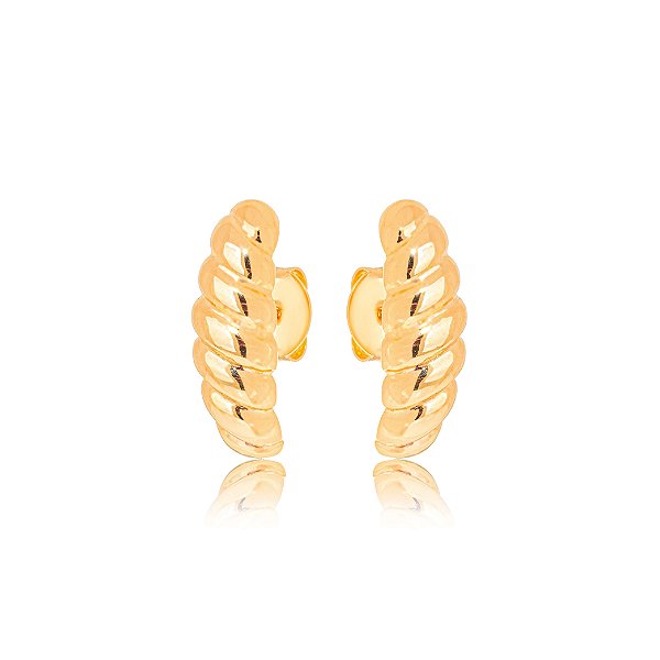 Brinco Semijoias Ear Hook Detalhado - Ouro