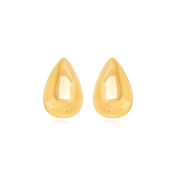 Brinco Gota Liso - Ouro