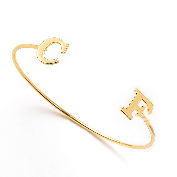 Bracelete Personalizado Letras Ouro