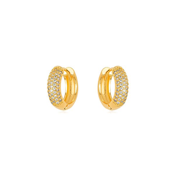 Brinco Argola Micro Zircônia - Ouro