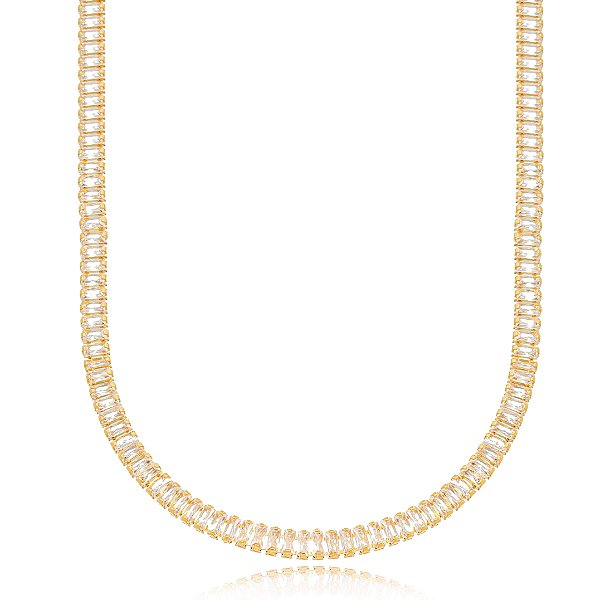 Choker Cravejado Cristais - Ouro