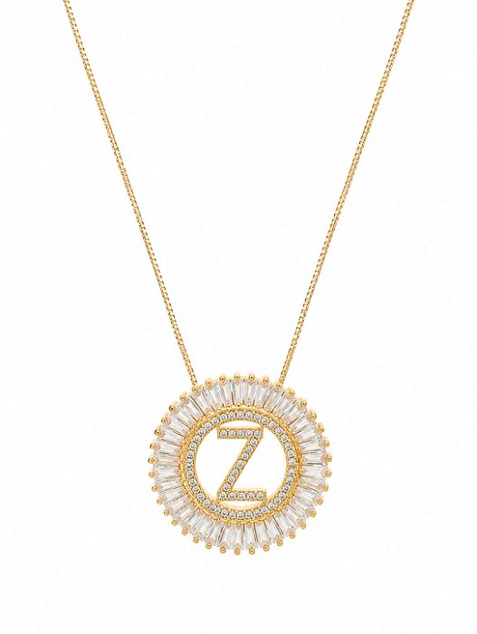 Colar Mandala Navete Letra Z – Banho em Ouro Amarelo 18k