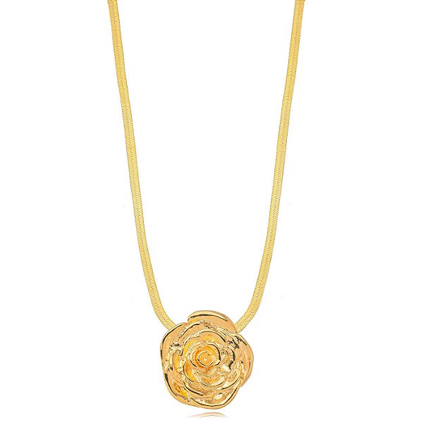 Choker Fita Flor Lisa - Ouro