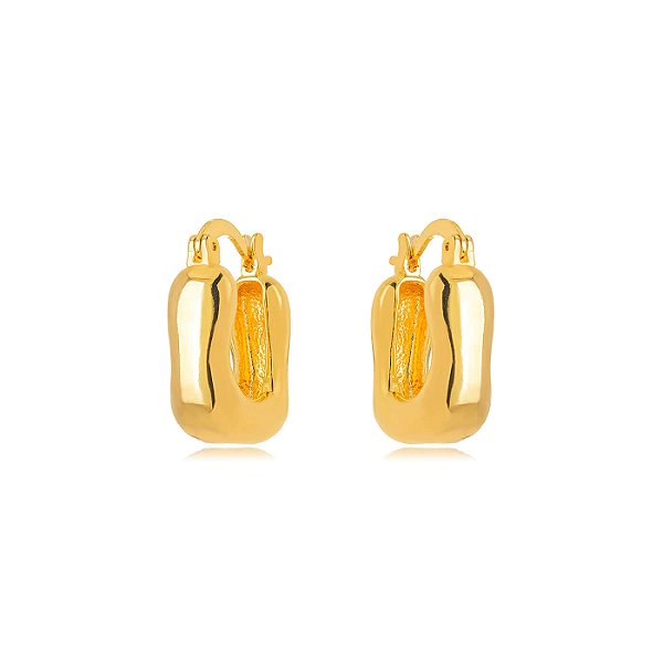 Brinco Argola Detalhada Lisa - Ouro