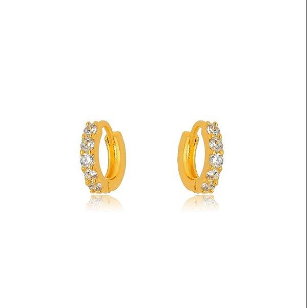 Brinco Argola Micro Zircônia - Ouro