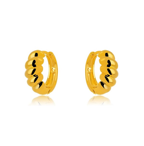 Brinco  Argola Torcida Lisa - Ouro
