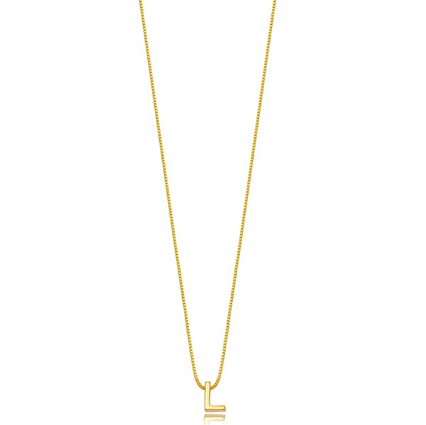 Colar Letra L Lisa - Ouro