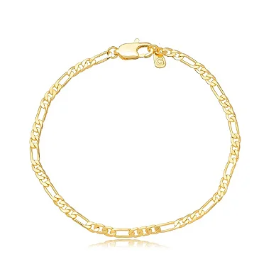Pulseira Masculina Elo 3x1 Liso - Ouro
