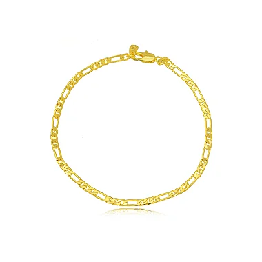 Pulseira Masculina Elos 3x1 Liso - Ouro