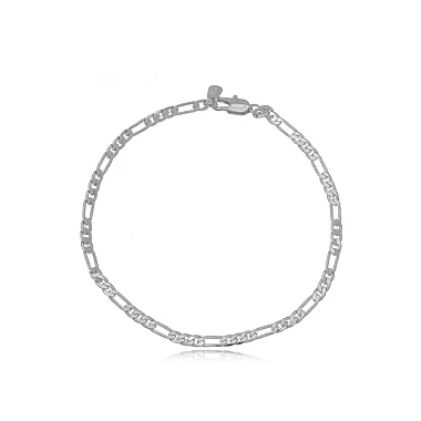 Pulseira Masculino Elos 3x1 Liso - Ródio Branco