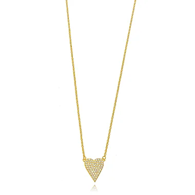 Choker  Coração Micro Zircônia - Ouro