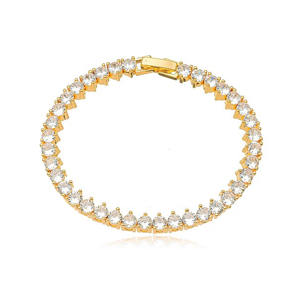 Pulseira Riviera Cristais - Ouro