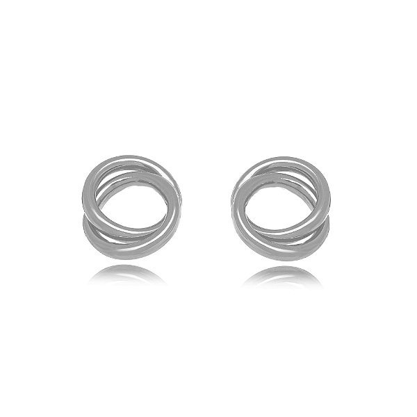 Brinco Redondo Liso - Ródio Branco