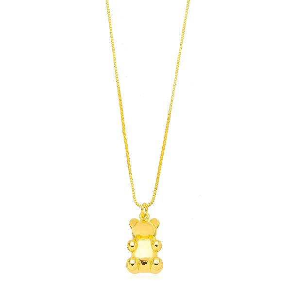 Colar Urso Liso - Ouro