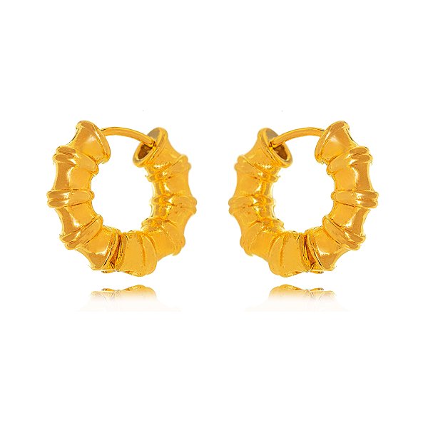 Brinco Argola Lisa Detalhada - Ouro