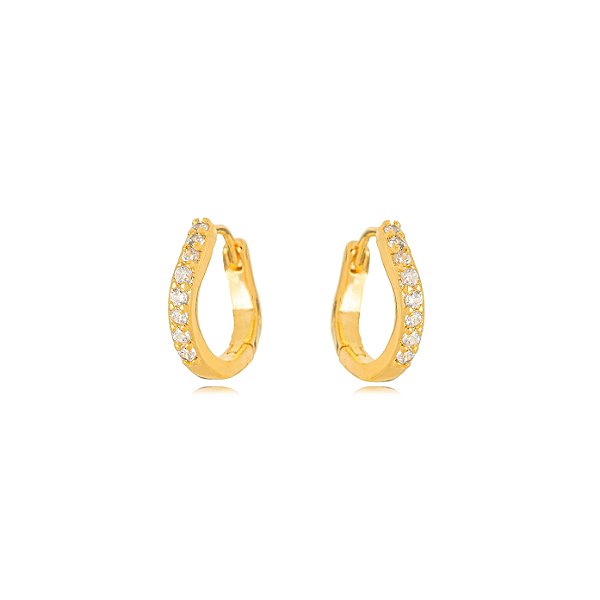 Brinco Argola Cravejada - Ouro