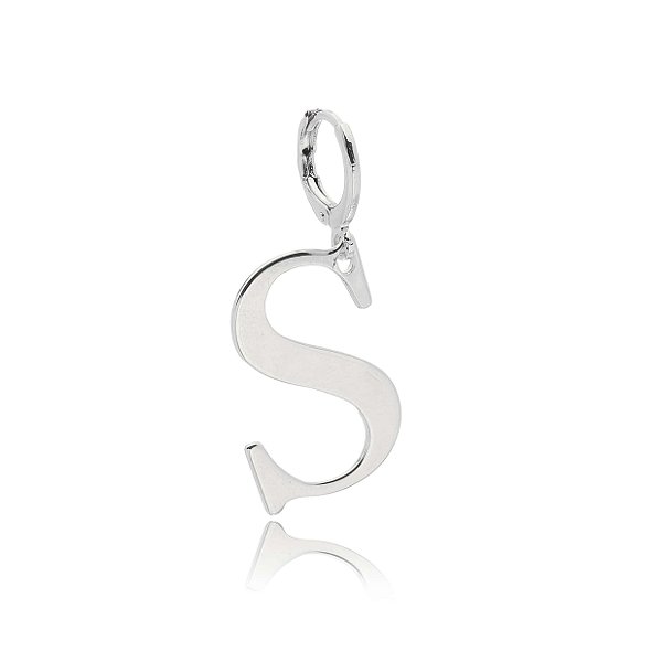 Pingente Letra S - Ródio Branco