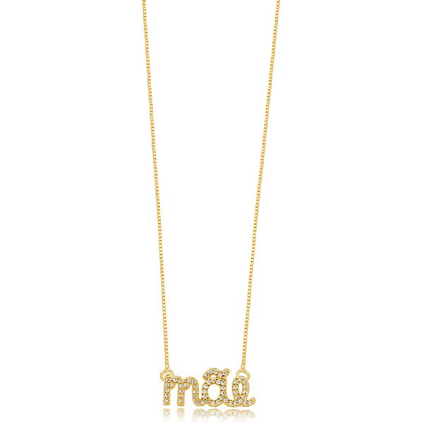 Colar Mãe Cravejado - Ouro