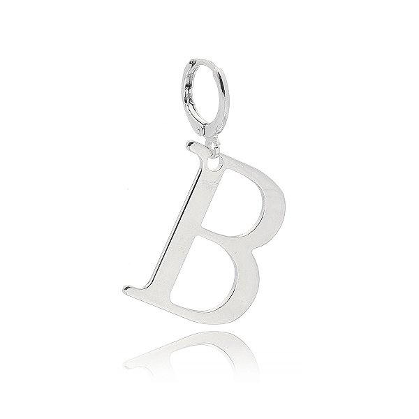 Pingente Letra B - Ródio Branco