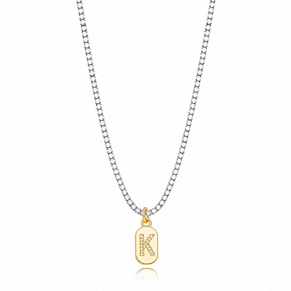 Choker Riviera Letra K Bicolor