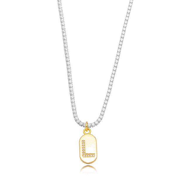 Choker Riviera Letra L Bicolor