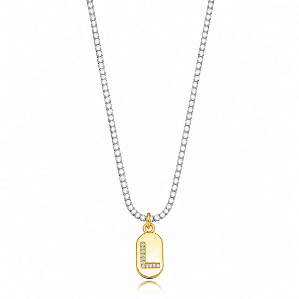 Choker Riviera Letra L Bicolor