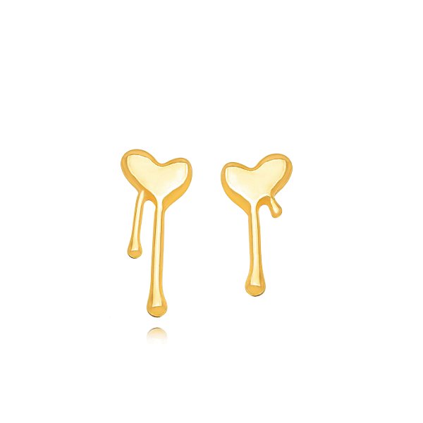 Brinco Coração Liso - Ouro