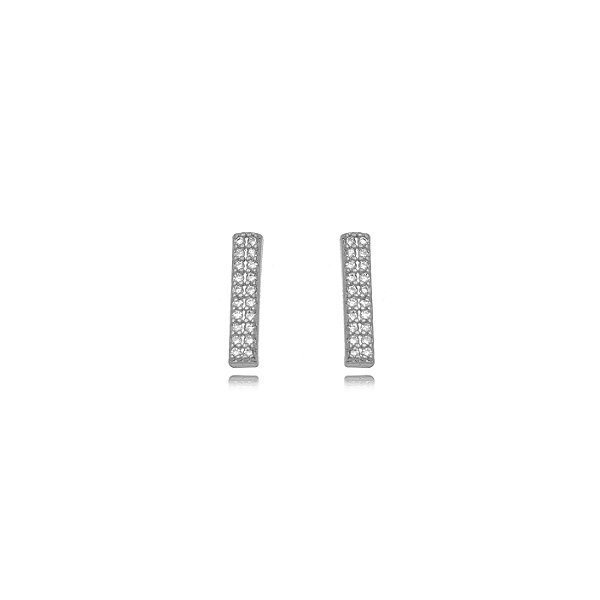Brinco Micro Zircônia - Ródio Branco