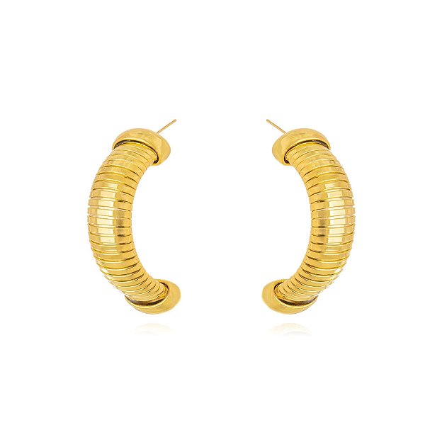 Brinco Detalhado Liso - Ouro