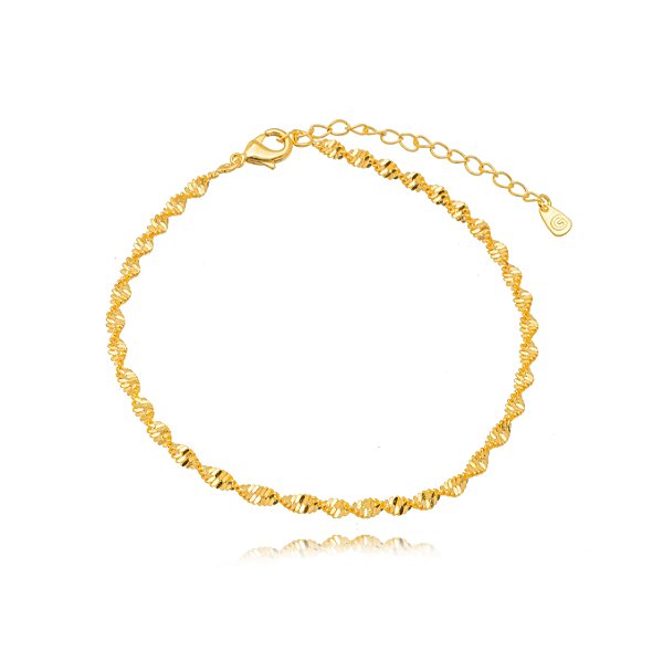 Tornozeleira Singapura Liso - Ouro
