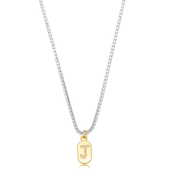 Choker Riviera Letra J Bicolor
