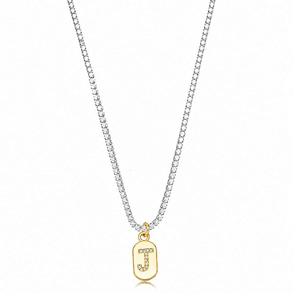 Choker Riviera Letra J Bicolor