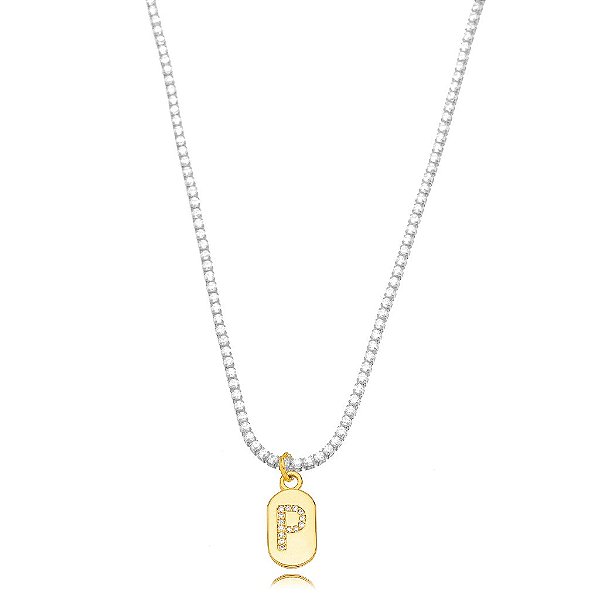 Choker Riviera Letra P Bicolor