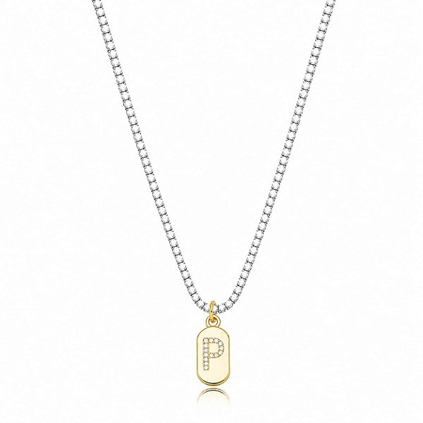Choker Riviera Letra P Bicolor