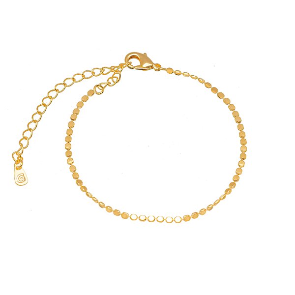 Pulseira Chapas Redondas Lisas - Ouro