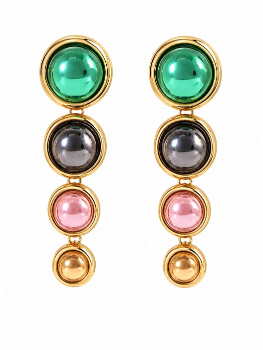Brinco Cristais Color – Banho em Ouro Amarelo 18K