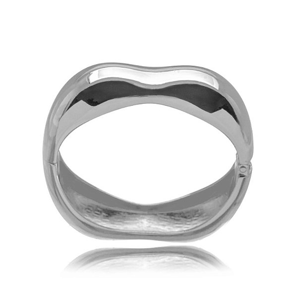 Bracelete Liso - Ródio Branco