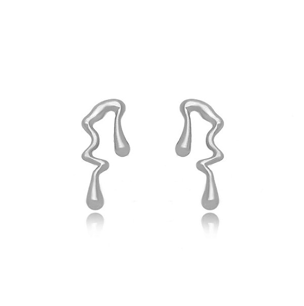 Brinco Liso Orgânico - Ródio Branco