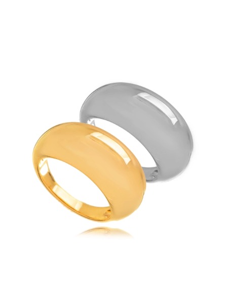 Anel Duplo Liso Bicolor - 19