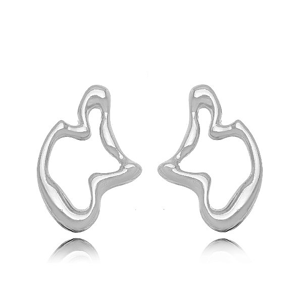 BRINCO ORGÂNICO VAZADO LISO - RÓDIO BRANCO