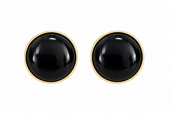 Brinco Redondo Esmaltado - Ouro Preto