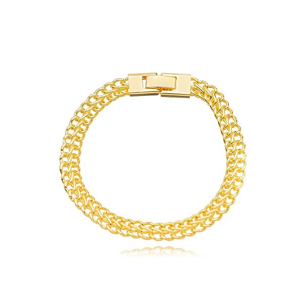 Pulseira Semijoia Elos Lisos - Ouro