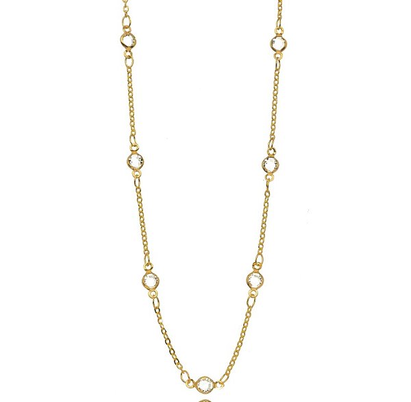 Choker Semijoia Cristais - Ouro