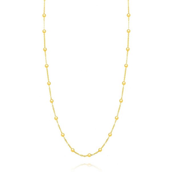 Colar Semijoia Bolas Lisas - Ouro