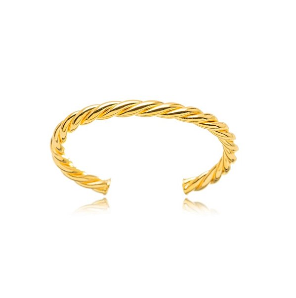 Bracelete Semijoia Torcido Liso - Ouro