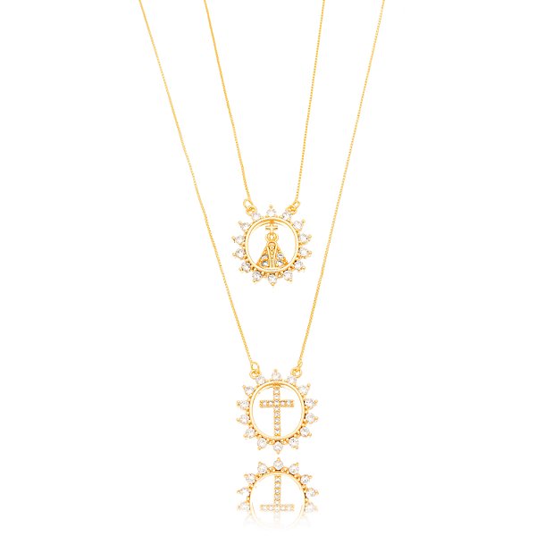 COLAR RELIGIOSO ESCAPULARIO NOSSA SENHORA - OURO